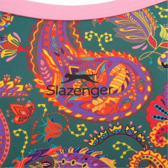 Дамски бански Slazenger Thinstrap One Piece Swimsuit Womens Розово/Печат Slazenger Thinstrap One Piece Swimsuit Womens Розово/Печат Дамски бански
