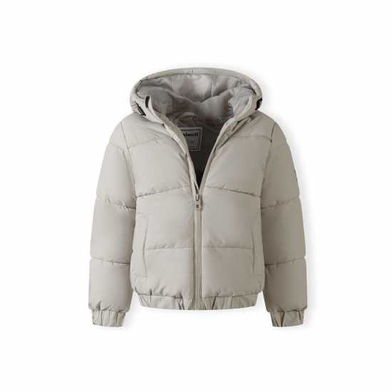 Boys Ripstop Jacket High Collar Elastic Cuffs Grey  