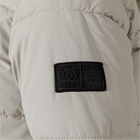 Boys Ripstop Jacket High Collar Elastic Cuffs Grey  