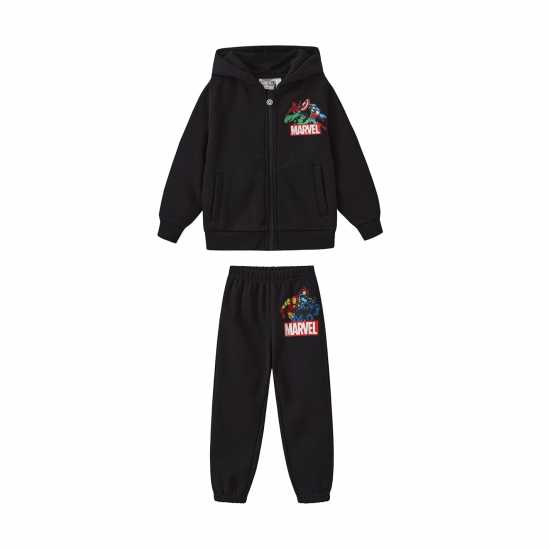 Character Tracksuit Set Juniors Марвел Черно Детски спортни екипи