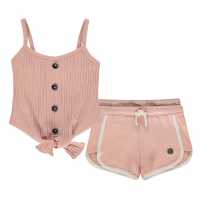 Sale Firetrap Top And Short Set Pink/Silver Детски полар