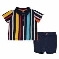 Sale Soulcal Chino Set Infant Boys Blue Stripe Детски панталони чино