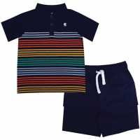 Sale Soulcal Chino Set Infant Boys Navy Stripe Детски панталони чино