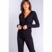 Salvage Ribbed Henley Top  Дамски пижами