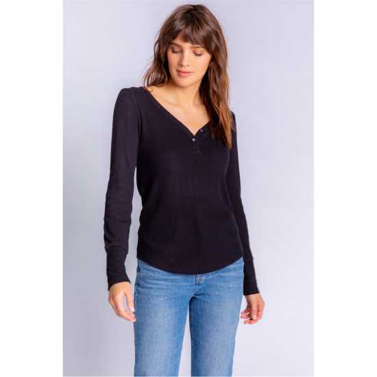 Salvage Ribbed Henley Top  Дамски пижами