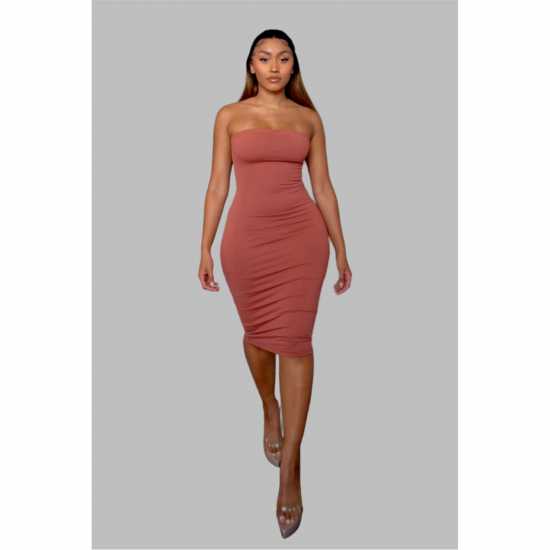 Дамска Рокля Honeyz Women's Boobtube Midi Bodycon Dress Ръст Дамска Рокля Honeyz Women's Boobtube Midi Bodycon Dress Ръст