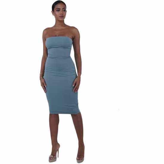 Дамска Рокля Honeyz Women's Boobtube Midi Bodycon Dress Синьо 