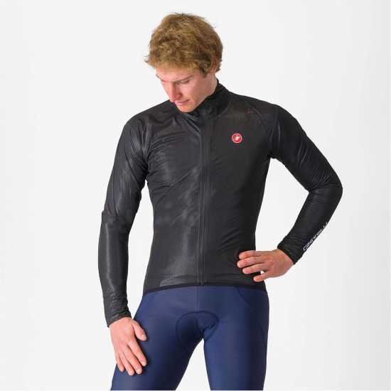 Castelli Дълго Мъжко Яке Squall Shell Jacket Mens Светло черно 