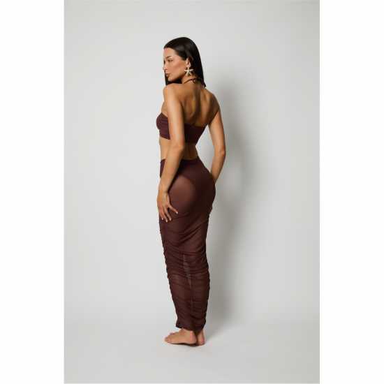 Honeyz Women's Mesh Reversible Cut Out Dress Кафяво 