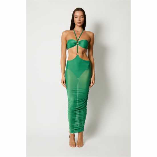 Honeyz Women's Mesh Reversible Cut Out Dress Зелено 