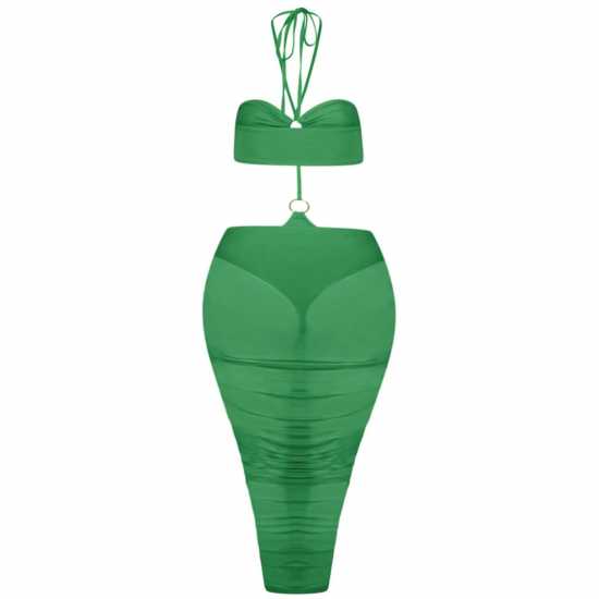 Honeyz Women's Mesh Reversible Cut Out Dress Зелено 