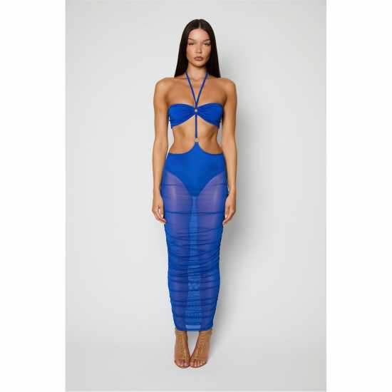 Honeyz Women's Mesh Reversible Cut Out Dress Синьо 