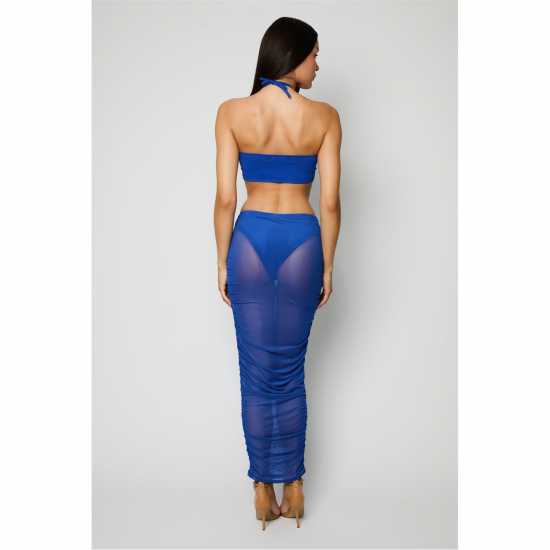 Honeyz Women's Mesh Reversible Cut Out Dress Синьо 