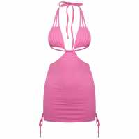 Дамска Рокля Honeyz Women's Ruched Bodycon Dress Розово 