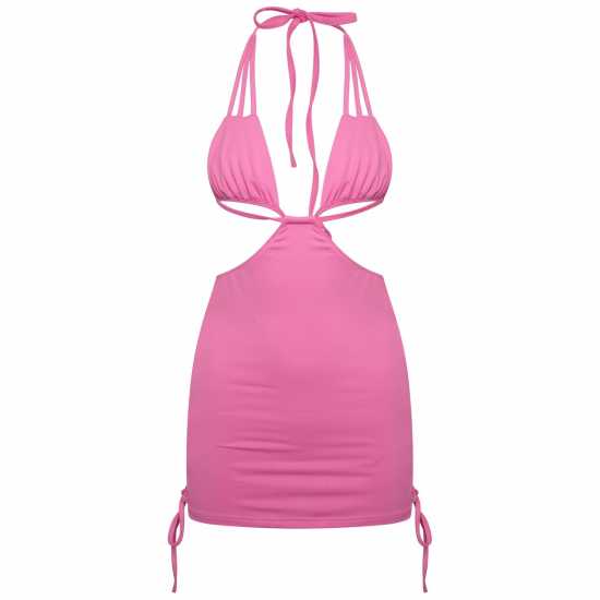 Дамска Рокля Honeyz Women's Ruched Bodycon Dress Розово 