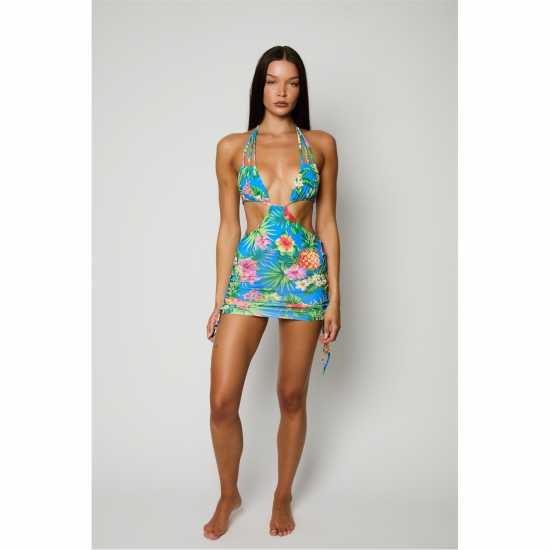 Дамска Рокля Honeyz Women's Ruched Bodycon Dress Жълто 