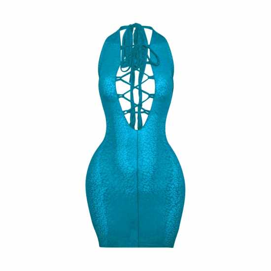 Honeyz Snake Mini Dress Търкоаз 