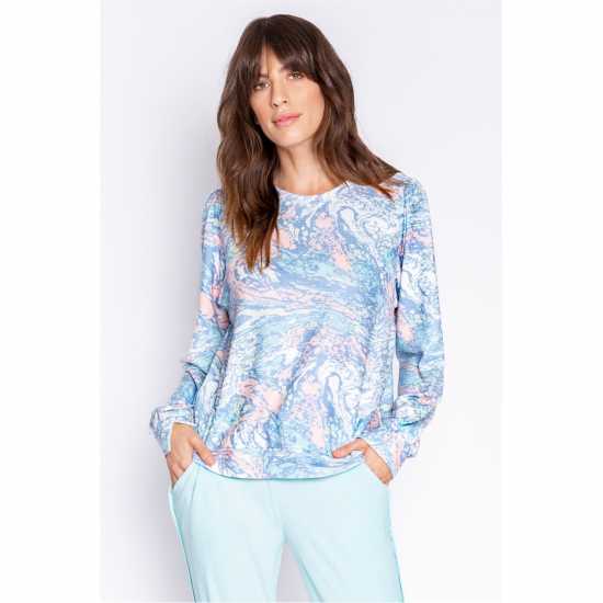 Дамски пижами Salv Tie Die Watercolour Shirt Salv Tie Die Watercolour Shirt Дамски пижами