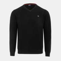 Плетен Пуловер Giorgio V Neck Classic Knitted Sweater Men Black Мъжки пуловери и жилетки