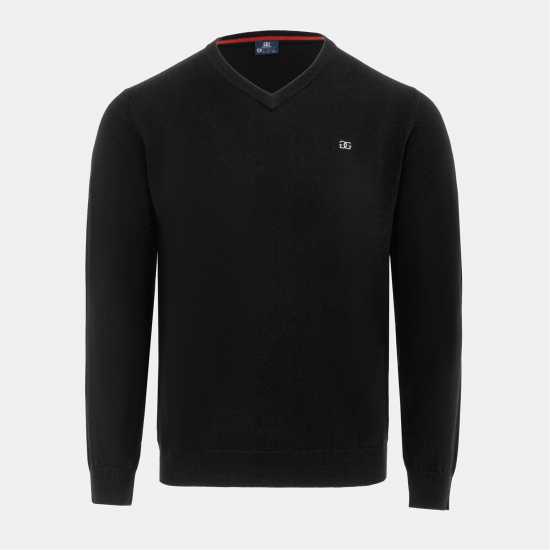 Мъжки пуловери и жилетки Плетен Пуловер Giorgio V Neck Classic Knitted Sweater Men Black Плетен Пуловер Giorgio V Neck Classic Knitted Sweater Men Black Мъжки пуловери и жилетки