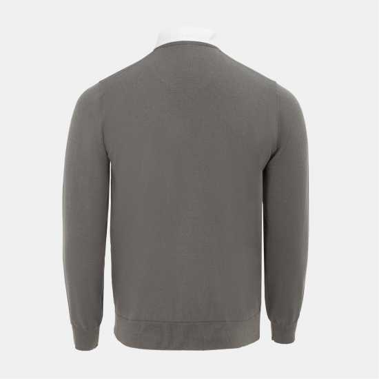 Мъжки пуловери и жилетки Плетен Пуловер Giorgio Mock V Neck Knitted Sweater Men Slate Плетен Пуловер Giorgio Mock V Neck Knitted Sweater Men Slate Мъжки пуловери и жилетки