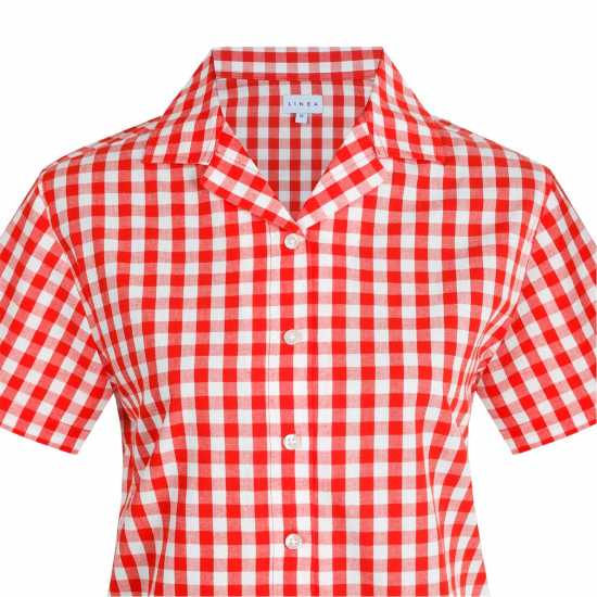 Дамски пижами Linea Ss Pj Shirt Ld99 Червено/Бяло Linea Ss Pj Shirt Ld99 Червено/Бяло Дамски пижами