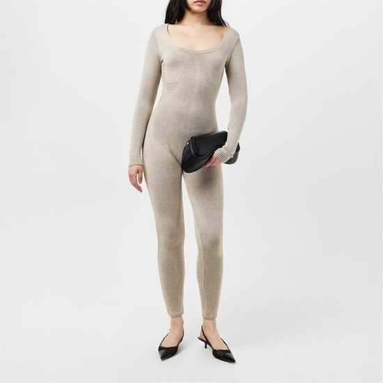 Missy Empire Knitted Long Sleeve Jumpsuit Womens  Дамски поли и рокли