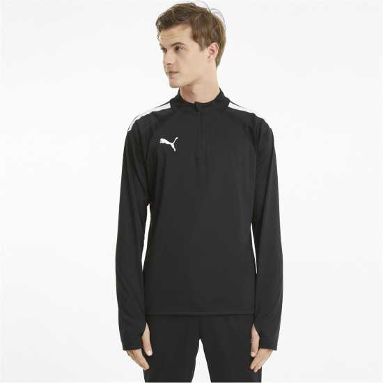Puma Полар Мъже Teamliga Quarter Zip Top Fleece Mens Черно 