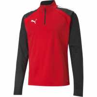 Puma Полар Мъже Teamliga Quarter Zip Top Fleece Mens Червено Puma Полар Мъже Teamliga Quarter Zip Top Fleece Mens Червено