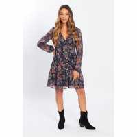 Be You Smock Mini Dress Тъмносин Paisley 