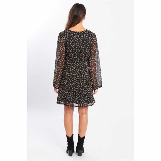 Be You Bell Sleeve Mini Dress Мини цветен 