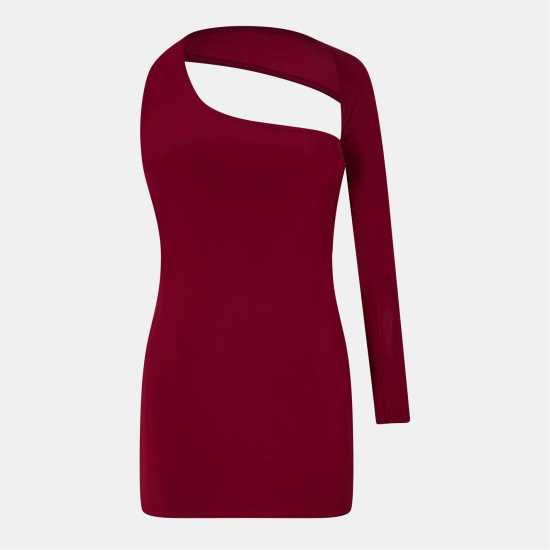Missy Empire One Sleeve Slinky Mini Dress Missy Empire One Sleeve Slinky Mini Dress