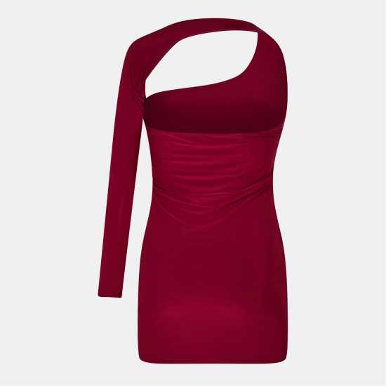 Missy Empire One Sleeve Slinky Mini Dress Missy Empire One Sleeve Slinky Mini Dress