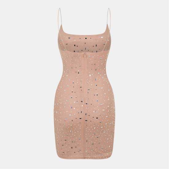 Rhinestone Embellished Mini Dress  