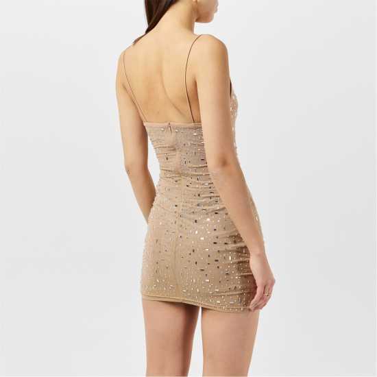 Rhinestone Embellished Mini Dress  