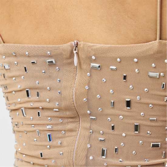 Rhinestone Embellished Mini Dress  