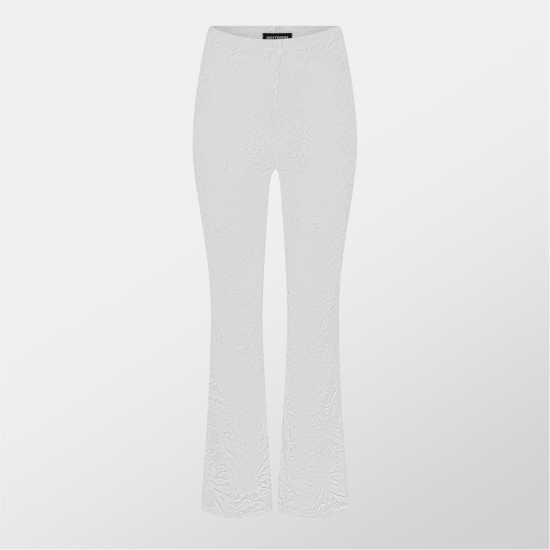 Missy Empire Lace Flared Trousers Womens Бяло Missy Empire Lace Flared Trousers Womens Бяло
