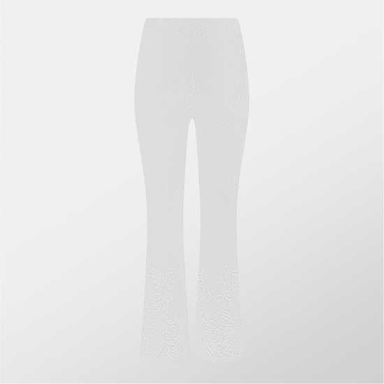 Missy Empire Lace Flared Trousers Womens Бяло Missy Empire Lace Flared Trousers Womens Бяло