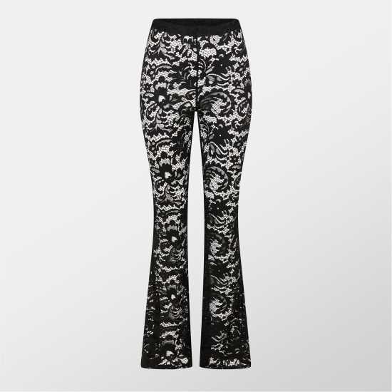 Missy Empire Lace Flared Trousers Womens Черно 