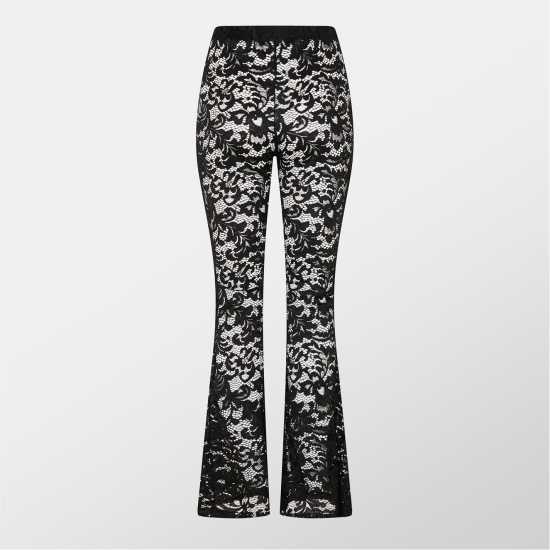 Missy Empire Lace Flared Trousers Womens Черно 