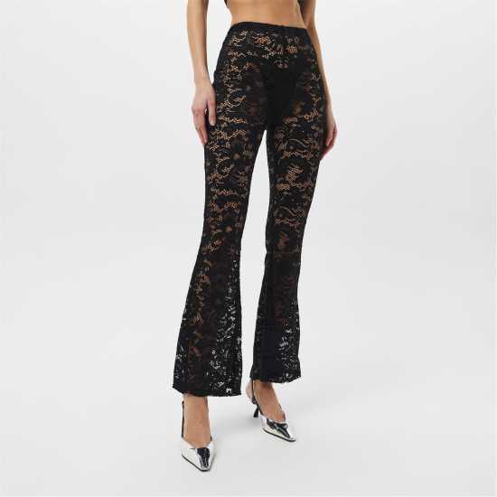 Missy Empire Lace Flared Trousers Womens Черно 