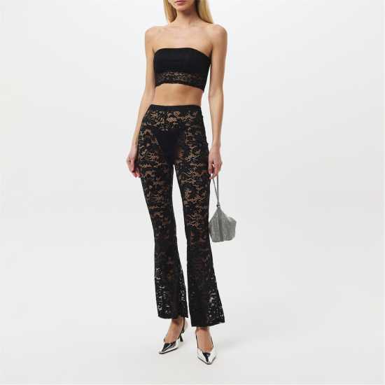 Missy Empire Lace Flared Trousers Womens Черно 