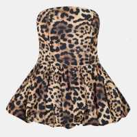 Puff Ball Bandeau Mini Dress Womens  