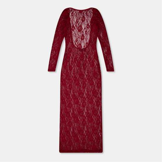 Lace Open Back Maxi Dress Womens  