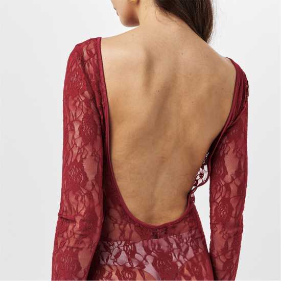 Lace Open Back Maxi Dress Womens  