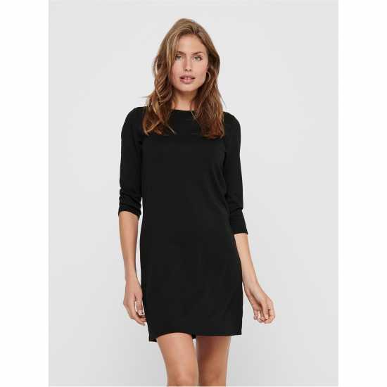 Рокля Жарсе Only Brilliant Three Quartersleeve Jersey Dress Черно Дамски поли и рокли