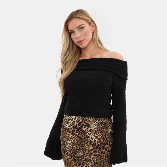 I Saw It First Boucle Bandeau Jumper Black I Saw It First Boucle Bandeau Jumper Black
