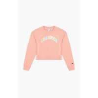 Champion Crop Collegiate Sweatshirt Pink PS092 Дамски суичъри и блузи с качулки