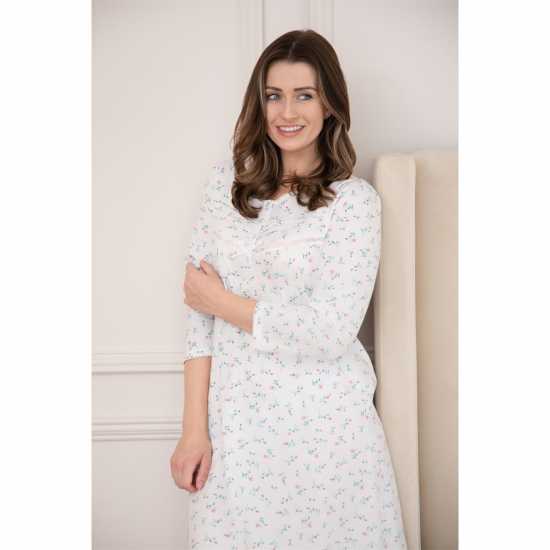 Camille Womens Classic 100% Organic Jersey Cotton Long Sleeve Nightdress Слонова кост Camille Womens Classic 100% Organic Jersey Cotton Long Sleeve Nightdress Слонова кост