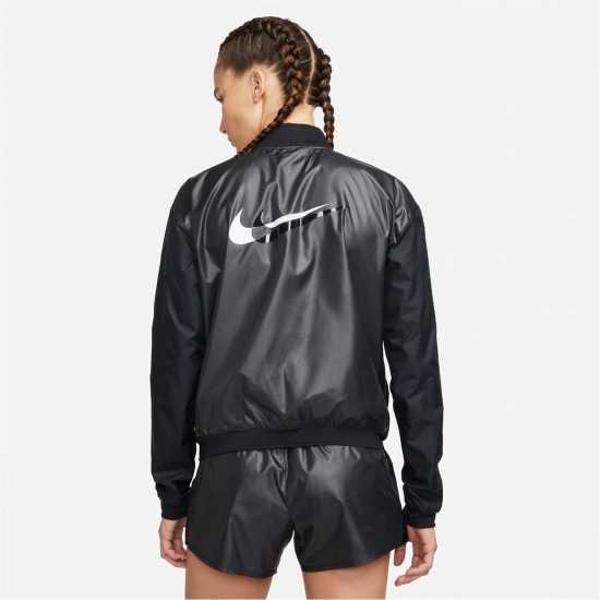 Nike Дамско Яке Swoosh Run Jacket Womens Black Дамски грейки